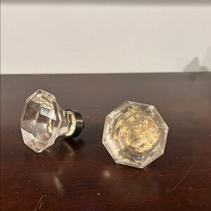 Anthropologie Clear Glass Faceted Cabinet Knobs